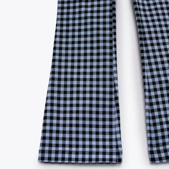 NWT - Zara Vichi Checkered Leggings High-rise Mini Flare - Picture 5 of 5